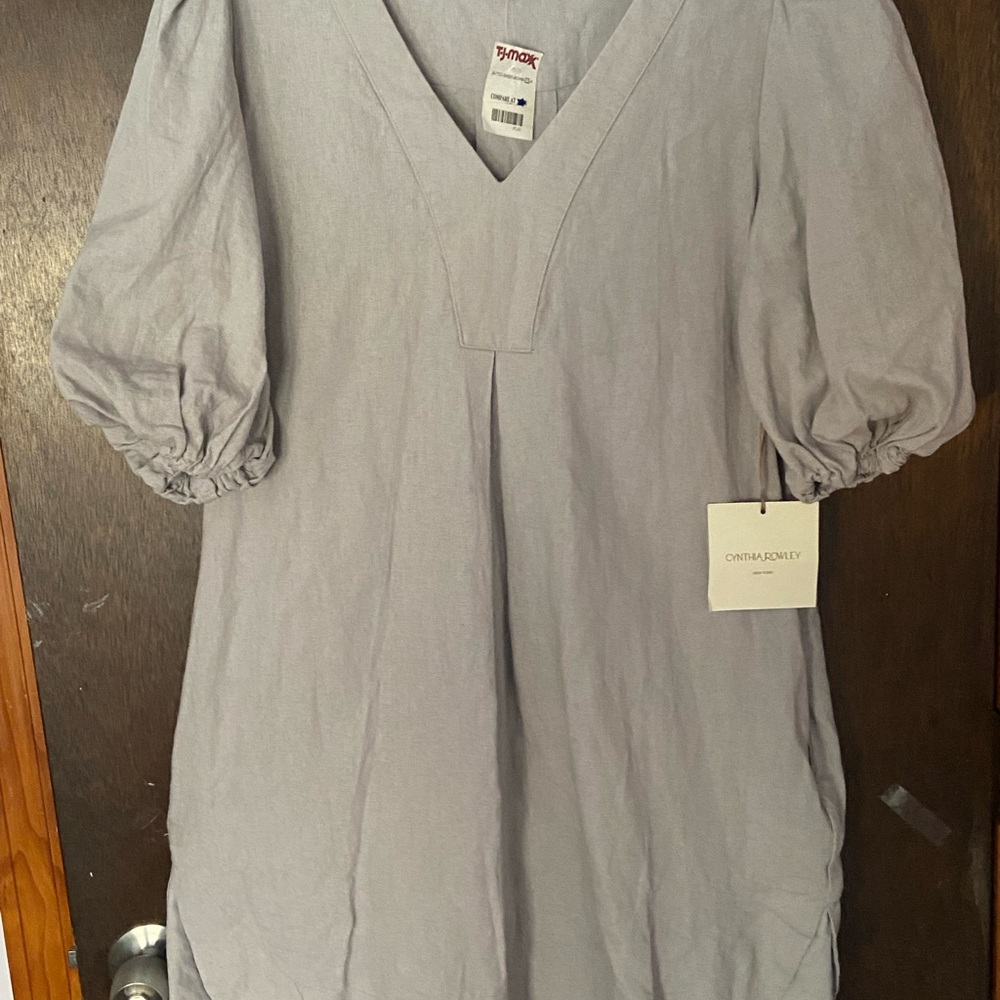 Cynthia Rowley Light Gray V-Neck Tunic